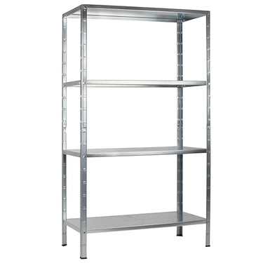 SCHULTE Regalwelt Steckregal mit 4 PowerMAX Fachböden, 50 kg Tragkraft, 137x75x30 cm (HxBxT), verzinkt (Lagerregal, Werkstattregal, Kellerregal, Garagenregal, Metallregal im Sale